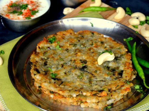 Sabudana Thalipeeth Recipe - Tapioca Pearl Spicy Flat Bread